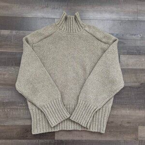 ZARA Sage Green Mock Neck Pullover Knit Sweater | Size Small
